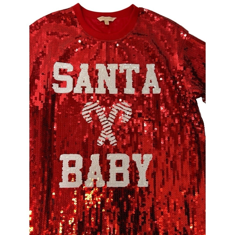 Simply Southern Red Santa Baby Sequin Dress Size S/M Christmas Holiday Party - Picture 3 of 10